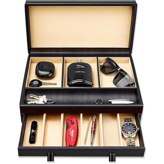 Men's Faux Leather Valet Tray and Jewelry Organizer