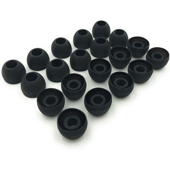 10 Pairs Medium Silicone Replacement Earbuds Ear Bud Tips – Black