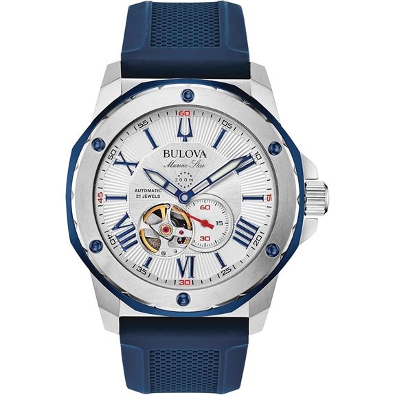 Bulova Men's Marine Star Automatic Watch with Silicone Strap