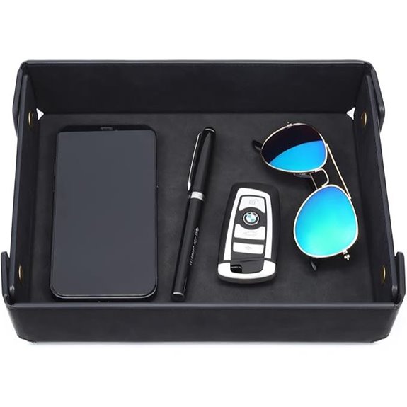 CASIRENA Men's Faux Leather Valet Tray Organizer