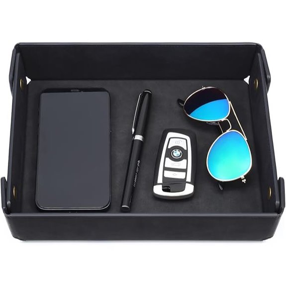 CASIRENA Men's Faux Leather Valet Tray Organizer