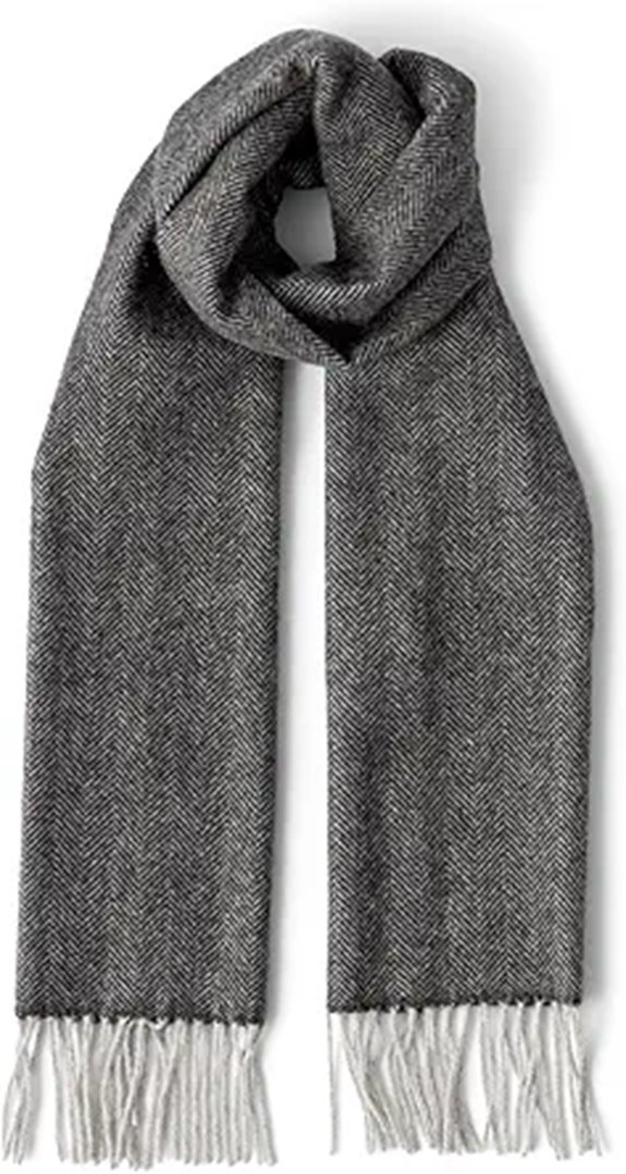Fishers Finery Men's 100% Pure Cashmere Winter Scarf; 2-Ply Ultra Plush