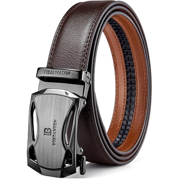 BOSTANTEN Men's Leather Ratchet Belt with Adjustable Buckle
