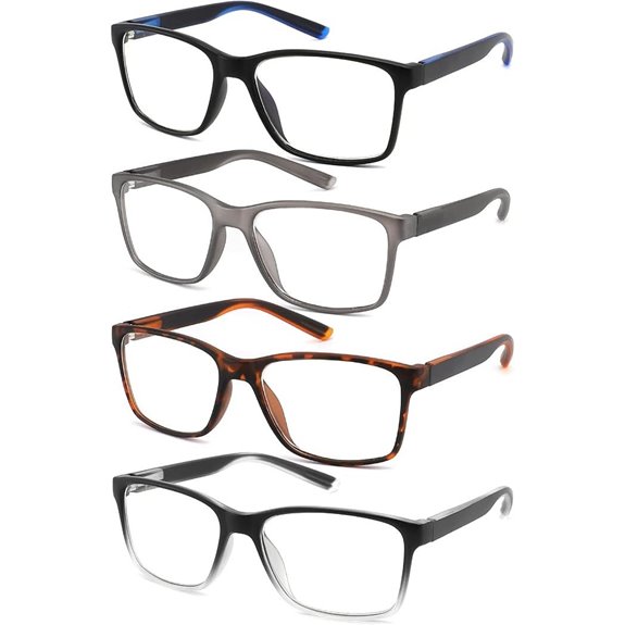 Blue Light Blocking Reading Glasses 4-Pack for Men