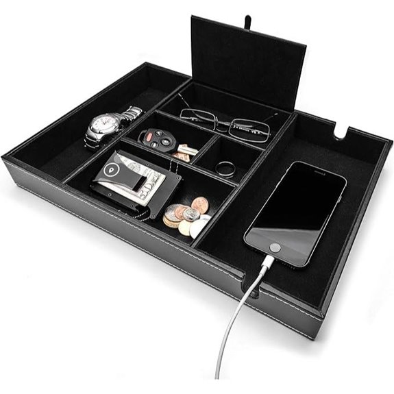 ULTRAY Men’s Valet Tray Organizer with 6 Compartments