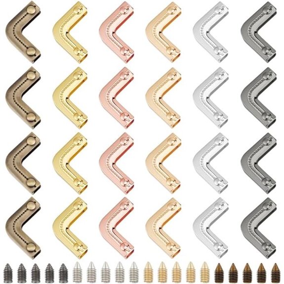 PandaHall Metal Bag Corner Protectors (24 Sets)