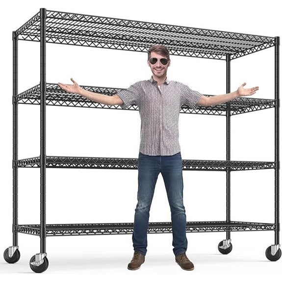 REIBII 75.6 Metal Shelving Unit with Wheels
