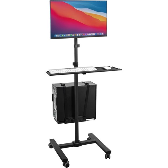 Mount-It! Mobile Computer Cart with Monitor & CPU Holder