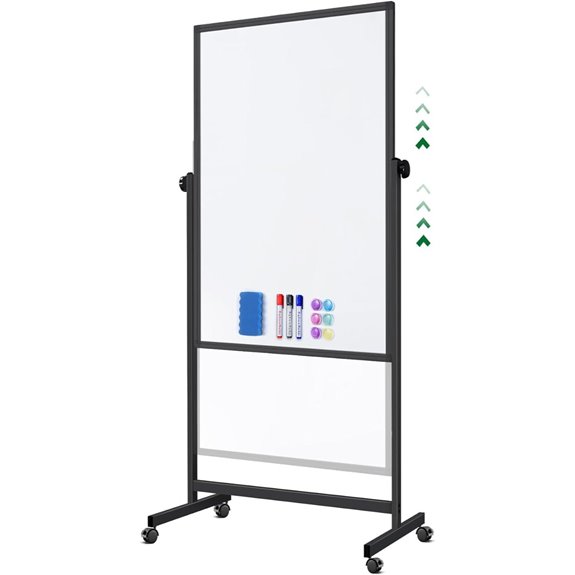 Mobile Double-Sided Whiteboard on Wheels