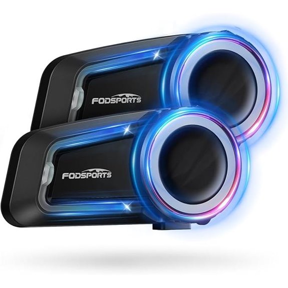Fodsports FX7 10 Riders Motorcycle Bluetooth Headset (2 Pack)