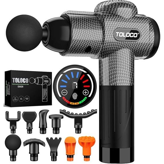 TOLOCO Deep Tissue Massage Gun with 10 Heads
