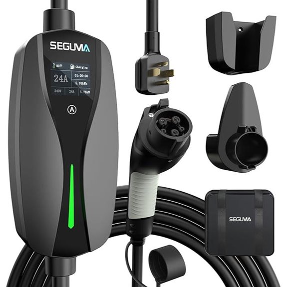 NEMA 14-30 EV Charger with 25FT Cable and Adjustable Current