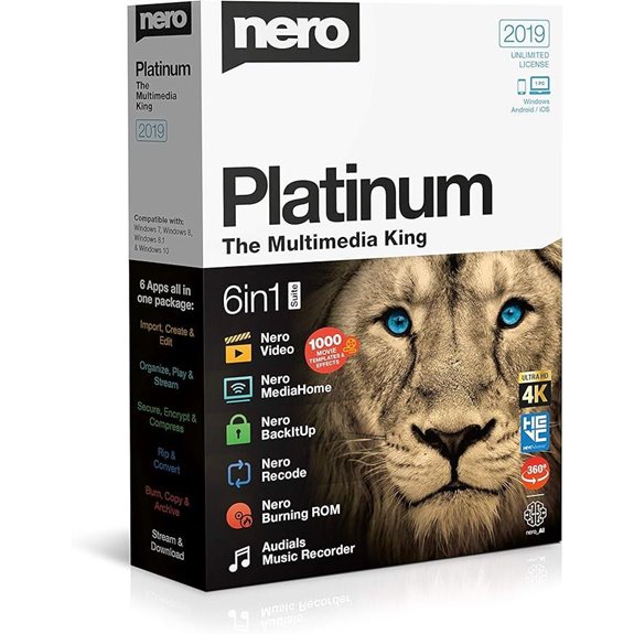 Nero Platinum 2019 6-in-1 Multimedia Suite for Windows