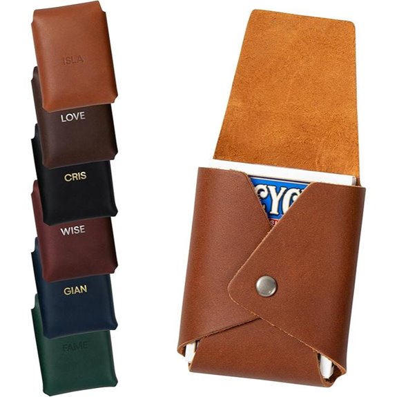 Northwind Personalized Leather Card Case with Deck