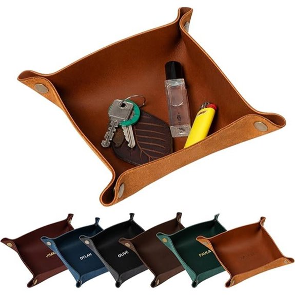 Northwind Personalized Leather Valet Tray for Men
