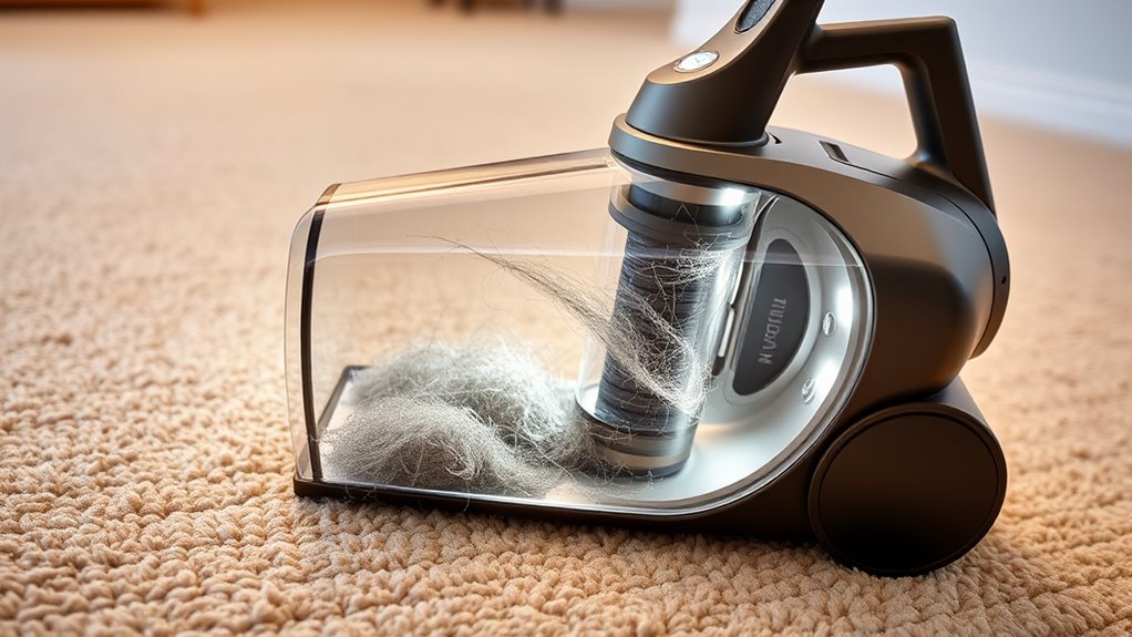 pet hair suction and filtration