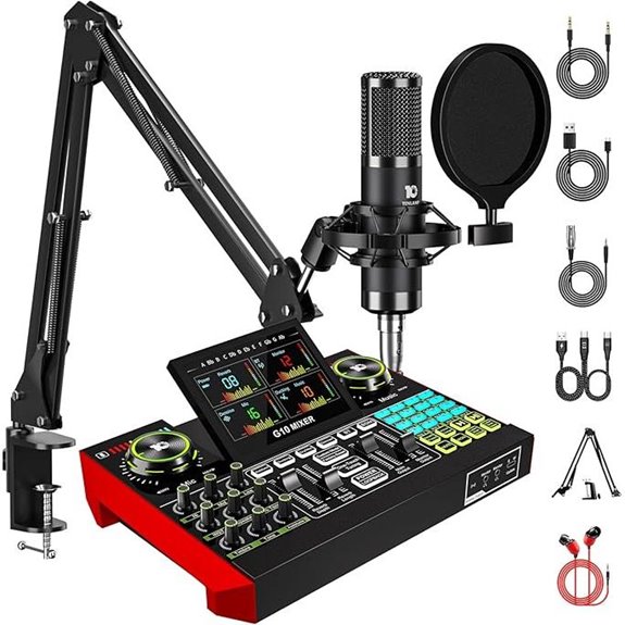 Podcast Microphone Bundle with Live Sound Mixer