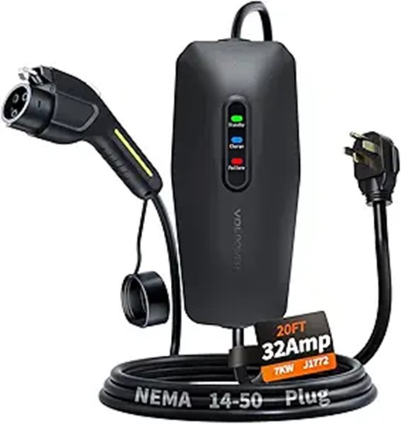 Level 2 EV Charger 32A Portable 240V Station