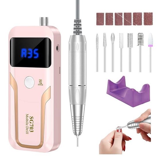 Portable Rechargeable Nail Drill Machine with Bits