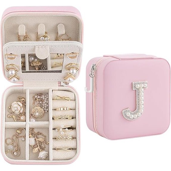 Initial & Travel Jewelry Organizer for Women