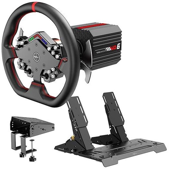 PXN VD6 Direct Drive Racing Wheel and Pedals Bundle