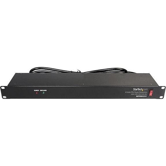 StarTech 8-Outlet 1U Rack Mount PDU Power Strip