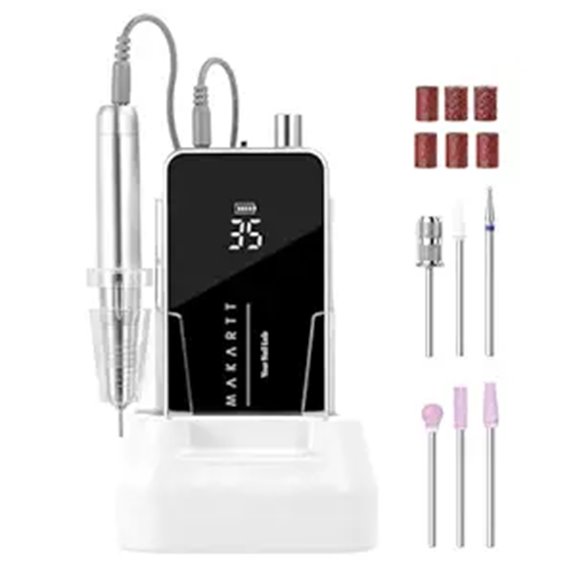 Makartt Rechargeable Nail Drill with Bits (Black)