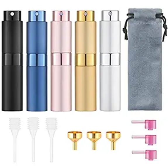 Tekson Refillable Travel Perfume Atomizer Set (5 pcs)