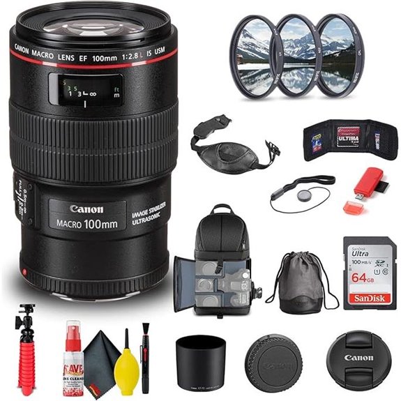 Canon EF 100mm f/2.8L Macro Lens Kit (Renewed)