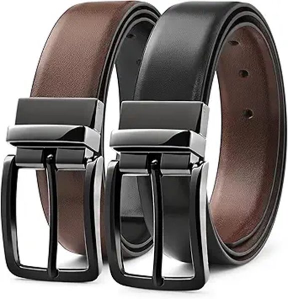 MILORDE Reversible Leather Belt for Men