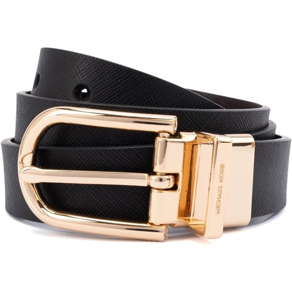 Michael Kors Womens 1 Inch Reversible to Saffiano Leather Belt