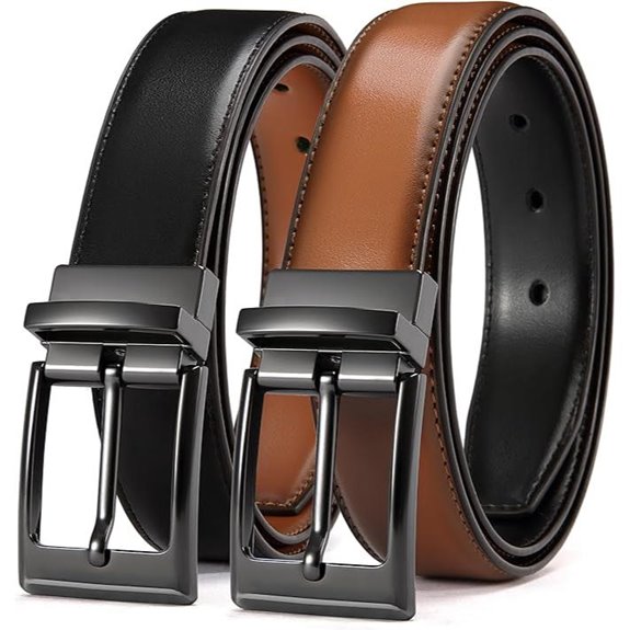 CHAOREN Reversible Leather Dress Belt for Men