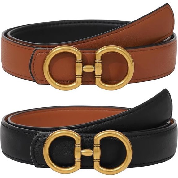 AWAYTR Reversible Leather Belt for Women