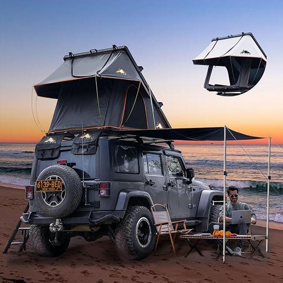Adventurer Pro Rooftop Tent with USB & Rain Fly