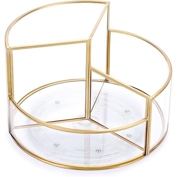 Hipiwe 360° Rotating Makeup Organizer with 3 Slots
