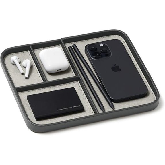 Nordik Leather Valet Tray - Sahara Gray 9.5x7.9 Inch