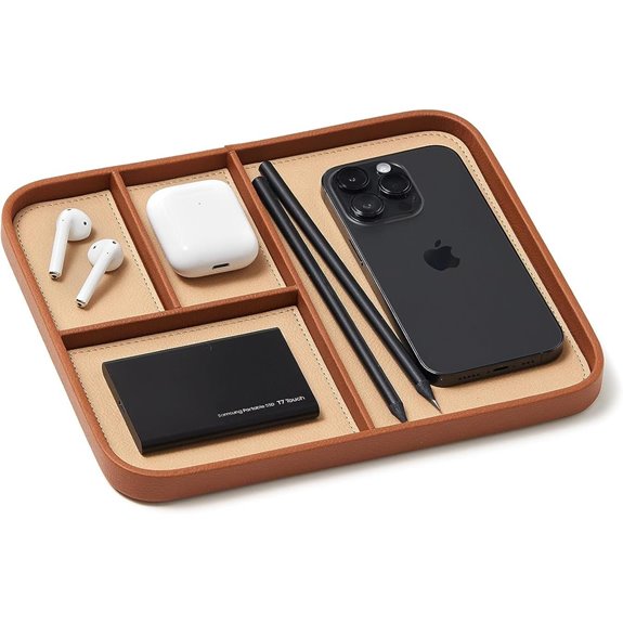 Nordik Leather Valet Tray - Sand Brown 9.5x7.9 Inch