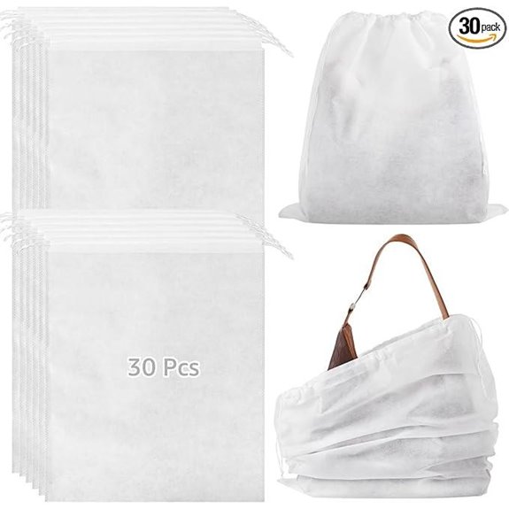 30 Pcs Breathable Purse and Shoe Dust Bags