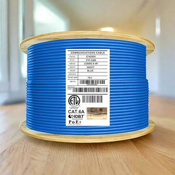 Elite Cat6A Shielded Ethernet Cable (1000ft Blue)