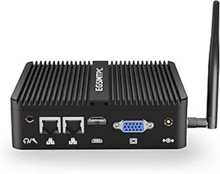 Fanless Mini PC with Dual Display and WiFi