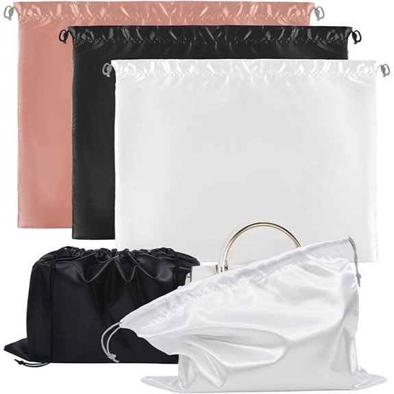 3-Pack Silk Purse Dust Bags with Drawstring