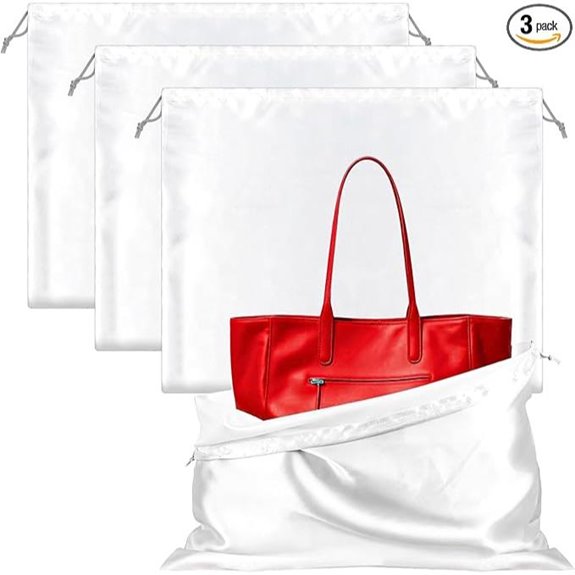3-Pack Silk Dust Bags for Handbags and Shoes