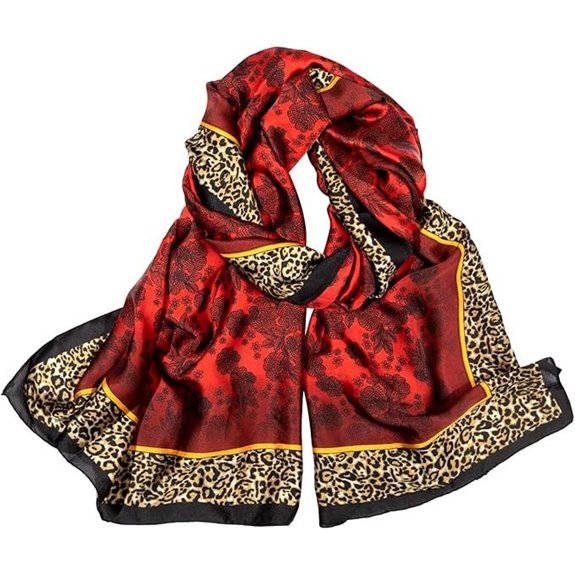 Bestshe Silk-Feel Floral Large Scarf with Gift Pack