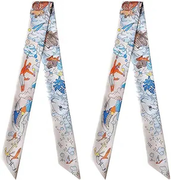 Mulberry Silk Hair Ribbons for Women 2 Pack