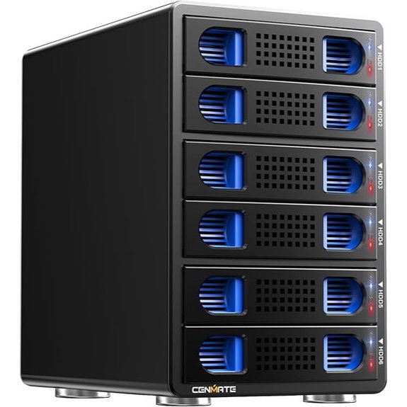 6 Bay SATA HDD/SSD Enclosure with Fan and USB 3.0