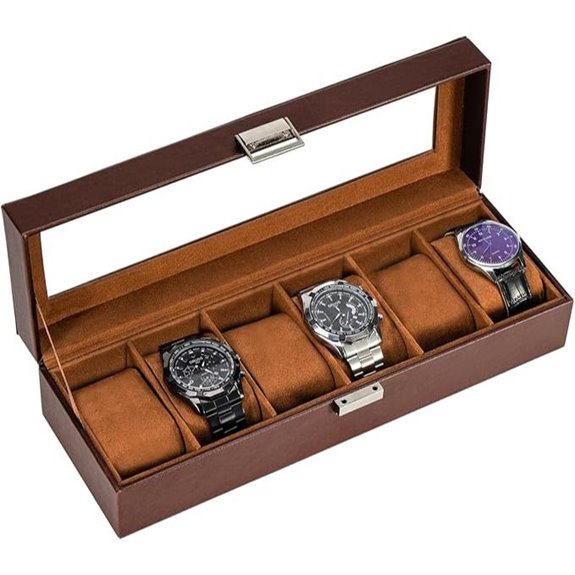 ProCase 6-Slot Watch Storage Organizer with Glass Lid