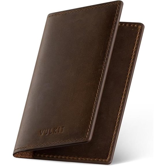 VULKIT Leather Business Card Holder Slim Holds 20 Cards