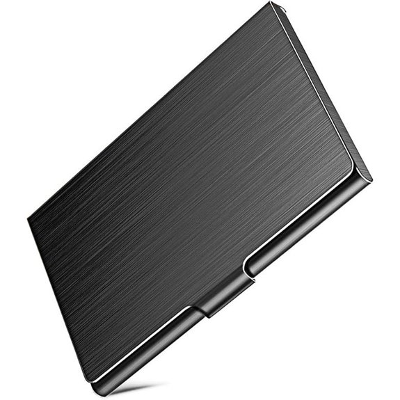 Slim Metal Business Card Holder with Buckle Closure