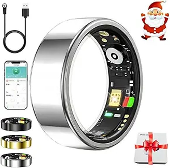 White Elephant Smart Ring with Health Monitoring