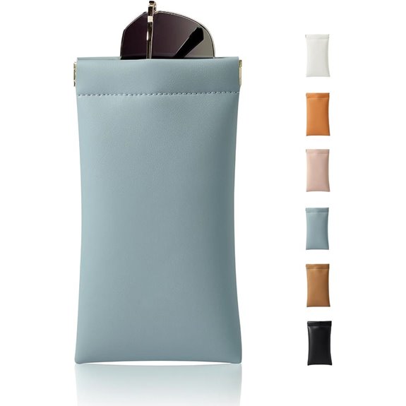 Squeeze Top Sunglass Case with Soft Leather Material
